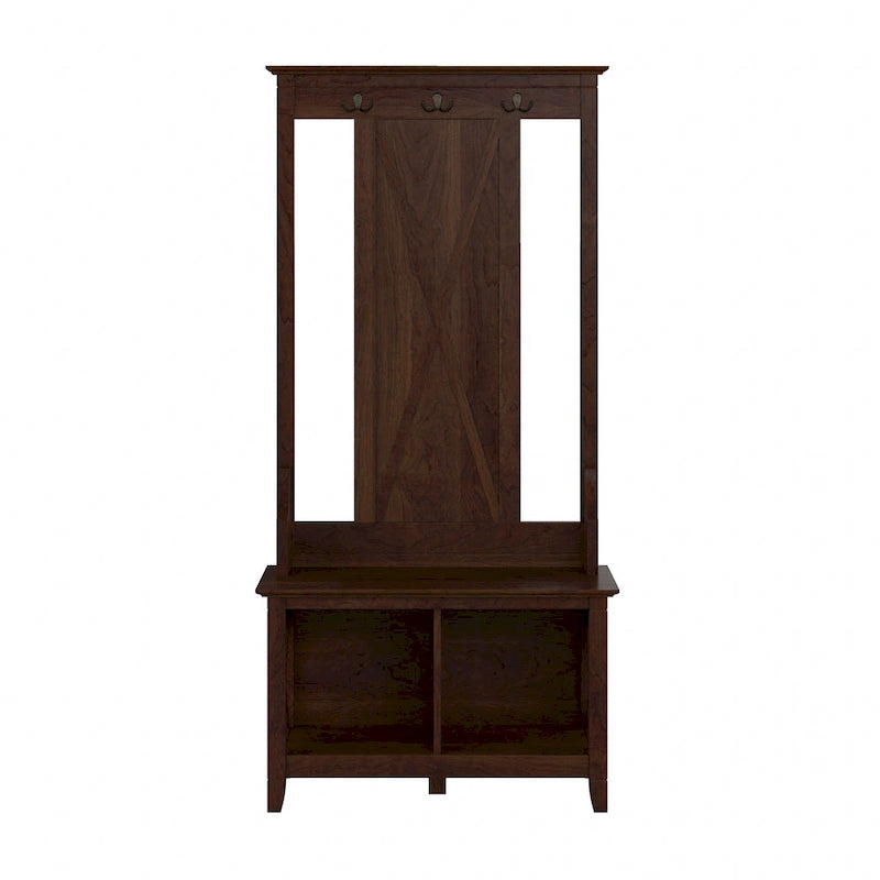 Porte-manteau d'entrée, banc avec meuble à chaussures
