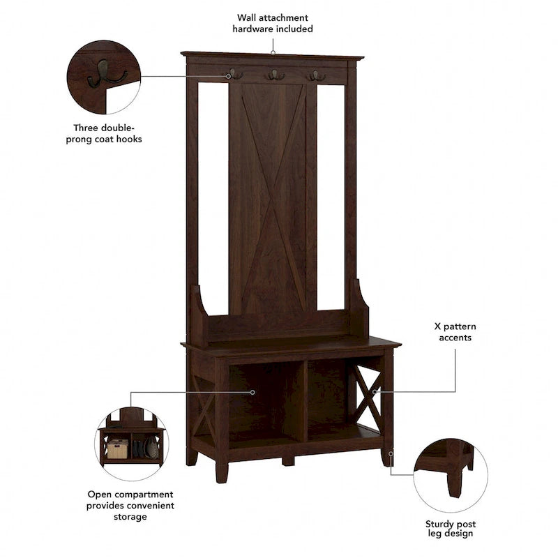 Porte-manteau d'entrée, banc avec meuble à chaussures