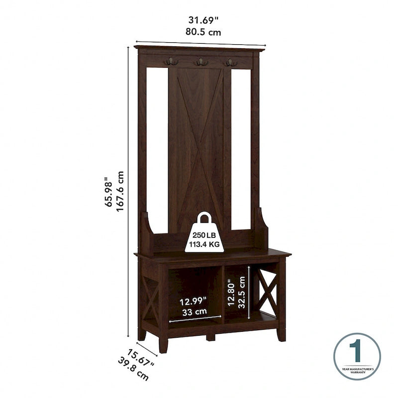 Porte-manteau d'entrée, banc avec meuble à chaussures