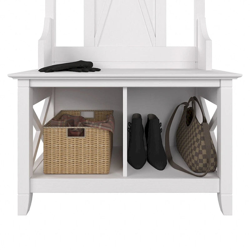 Porte-manteau d'entrée, banc avec meuble à chaussures