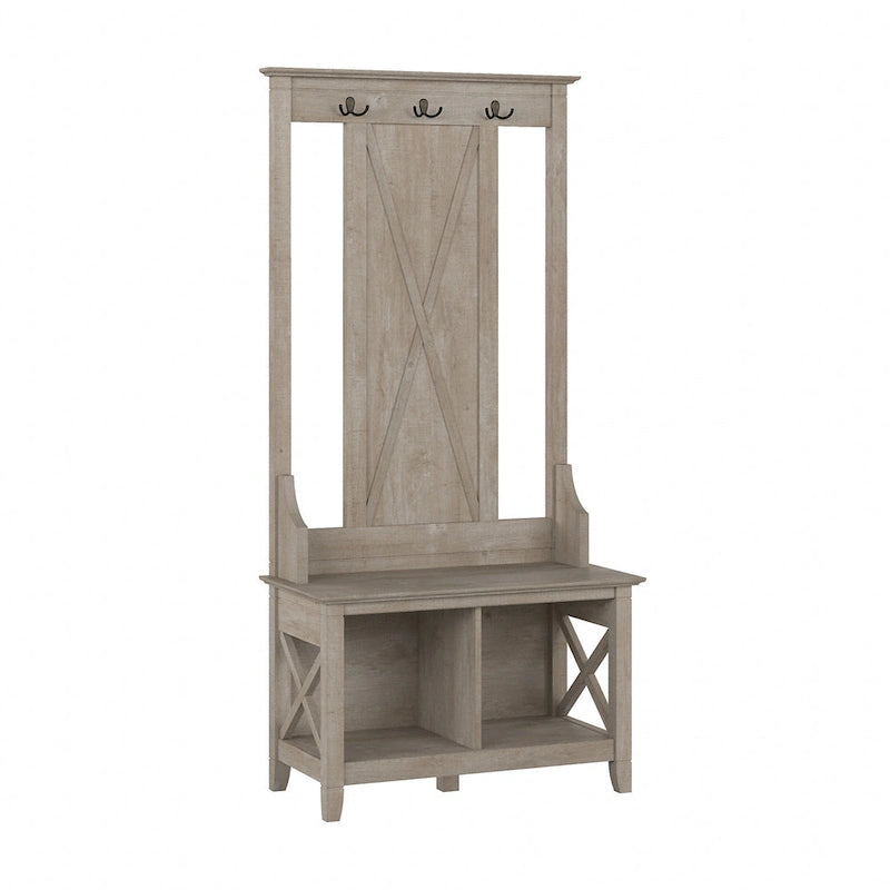 Porte-manteau d'entrée, banc avec meuble à chaussures
