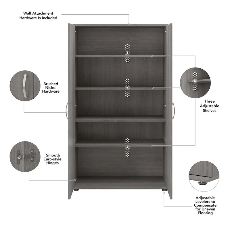 Armoire de rangement haute universelle avec étagères