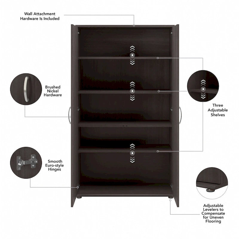 Armoire de rangement haute universelle avec étagères