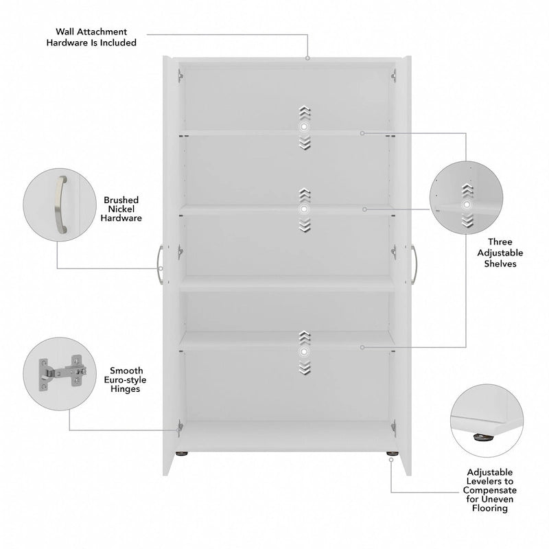 Armoire de rangement haute universelle avec étagères
