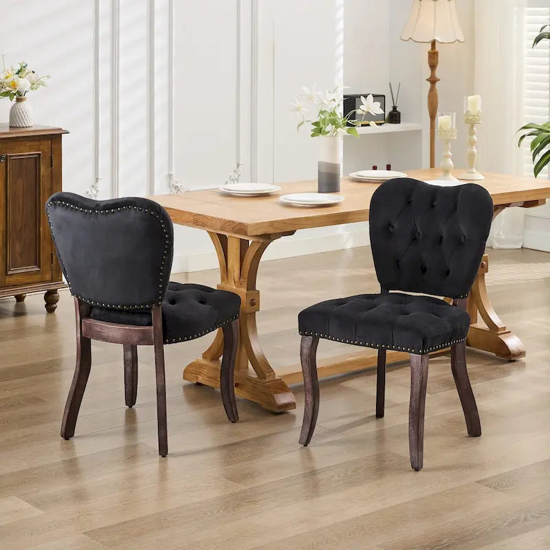 Chaise de salle à manger tapissée de velours