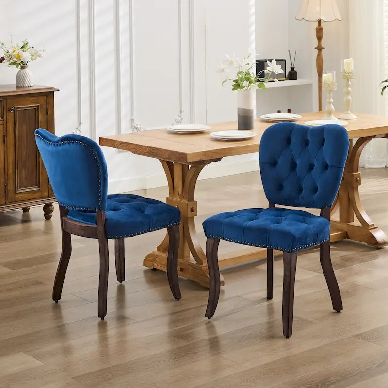 Chaise de salle à manger tapissée de velours