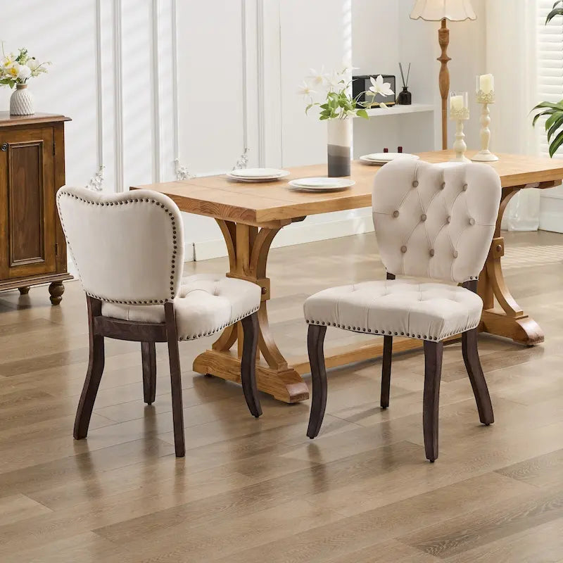 Chaise de salle à manger tapissée de velours