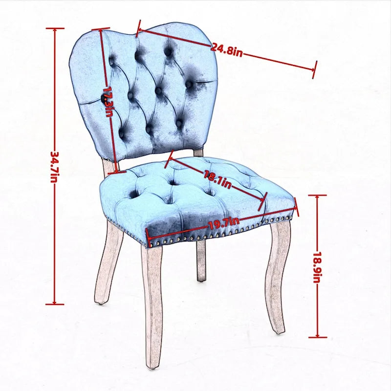 Chaise de salle à manger tapissée de velours
