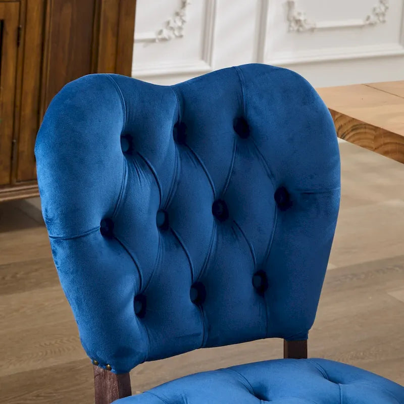 Chaise de salle à manger tapissée de velours