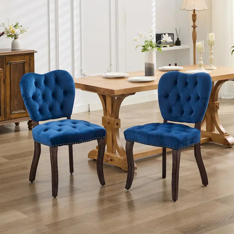 Chaise de salle à manger tapissée de velours