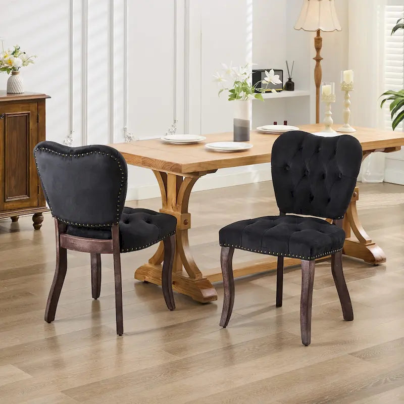 Chaise de salle à manger tapissée de velours