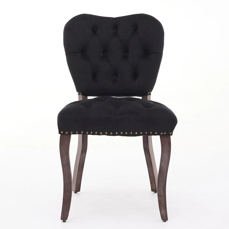 Chaise de salle à manger tapissée de velours