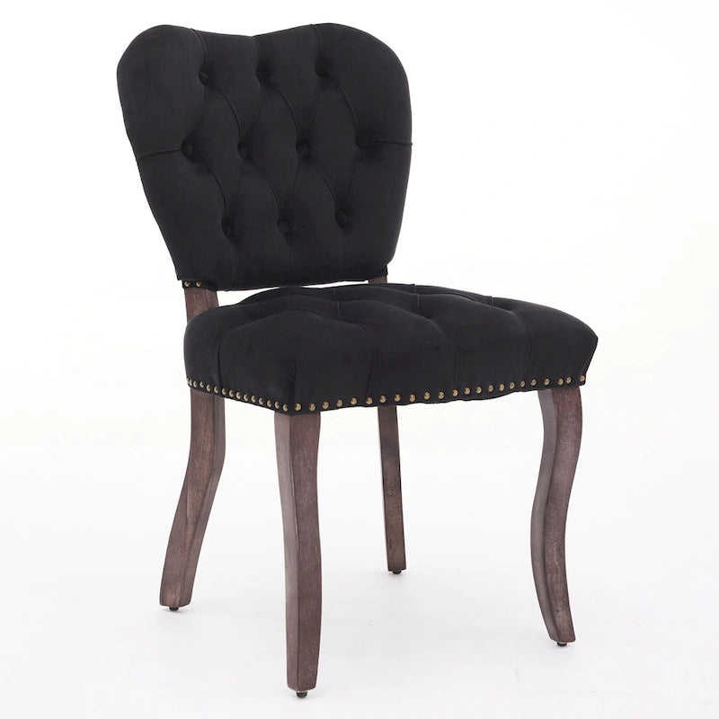 Chaise de salle à manger tapissée de velours