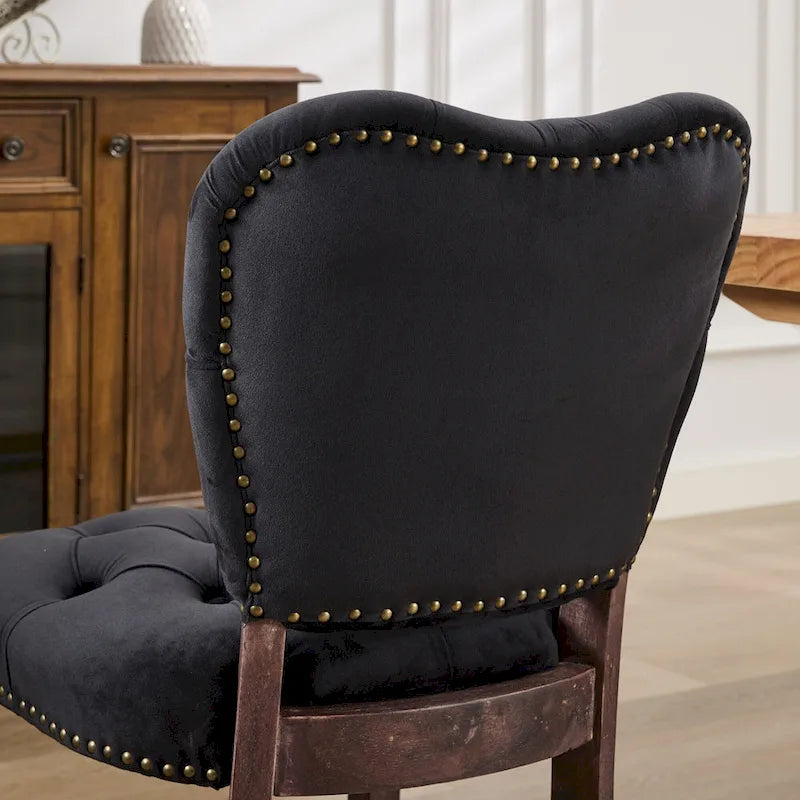 Chaise de salle à manger tapissée de velours