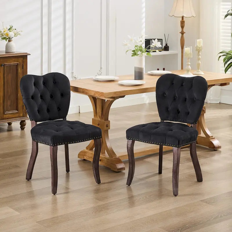 Chaise de salle à manger tapissée de velours