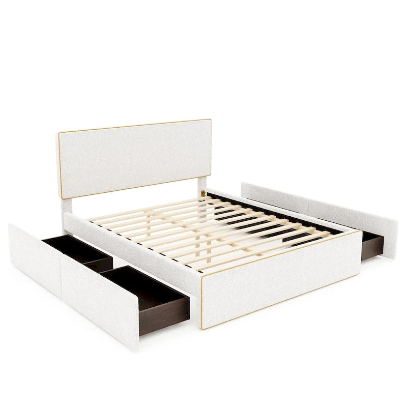 Lit plateforme rembourré créatif de style nordique