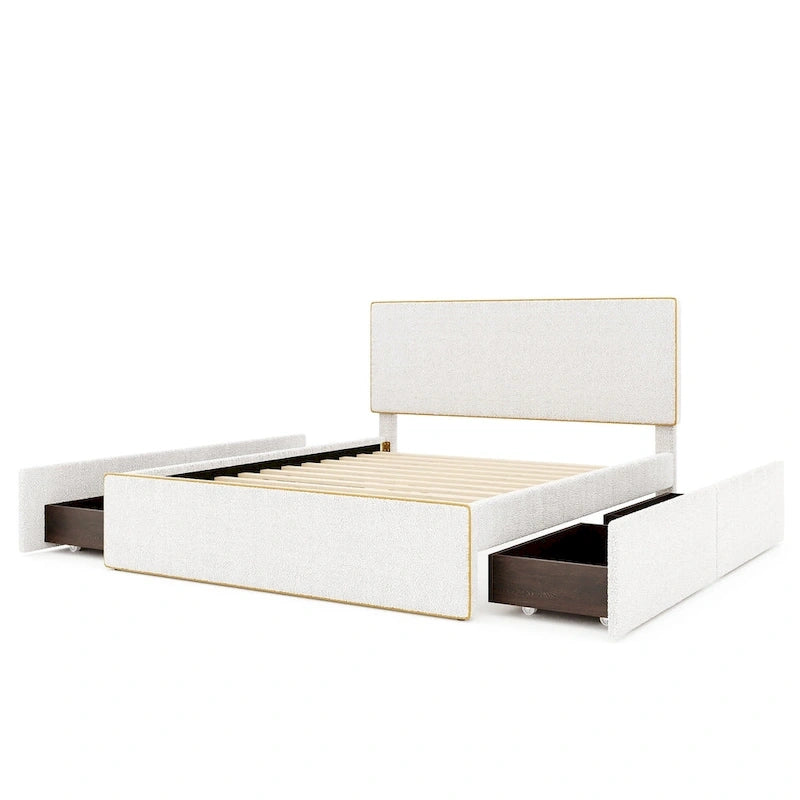 Lit plateforme rembourré créatif de style nordique