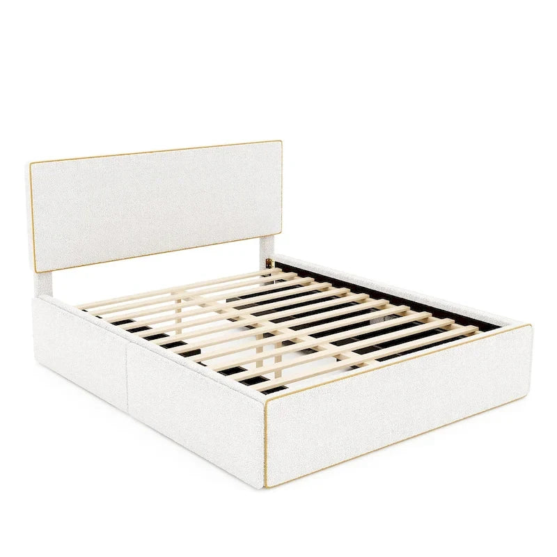 Lit plateforme rembourré créatif de style nordique