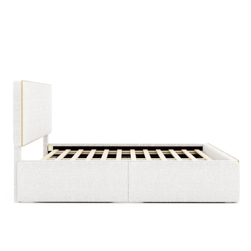 Lit plateforme rembourré créatif de style nordique