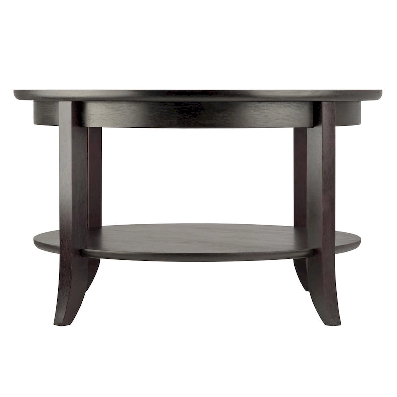 Table basse ronde en verre - 30 - Espresso foncé