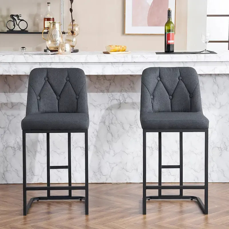Tabourets de bar hauteur comptoir avec boutons