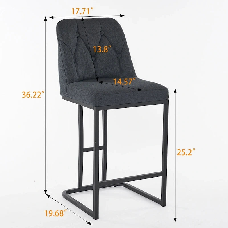 Tabourets de bar hauteur comptoir avec boutons