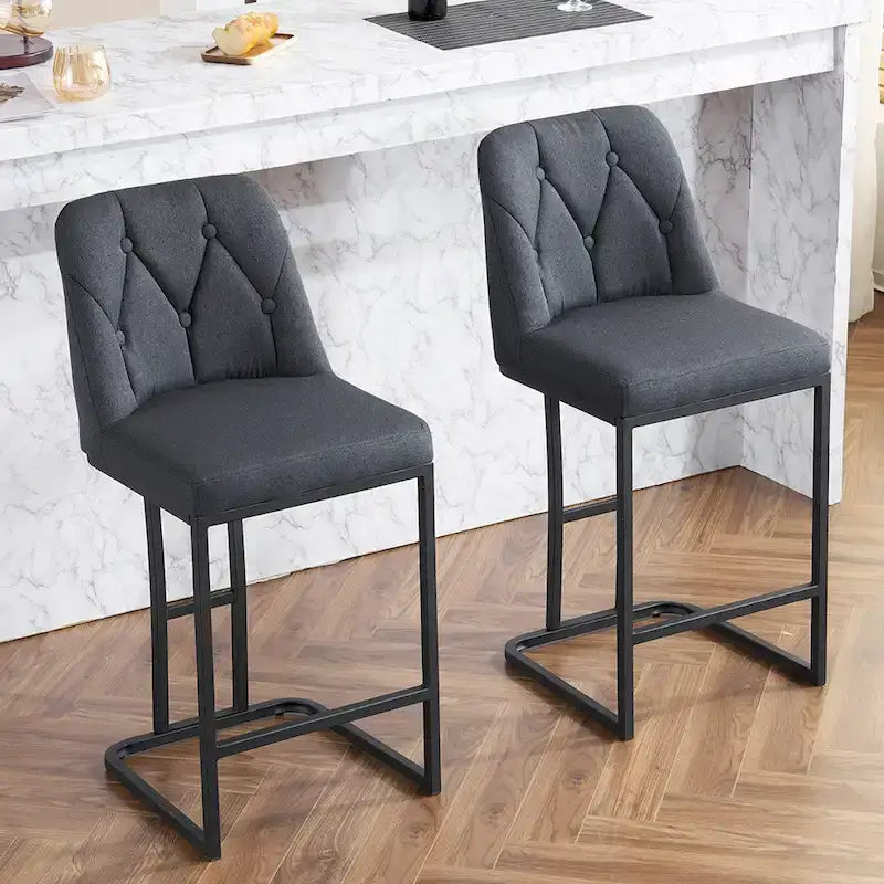 Tabourets de bar hauteur comptoir avec boutons