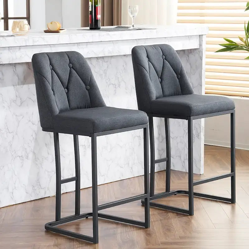 Tabourets de bar hauteur comptoir avec boutons