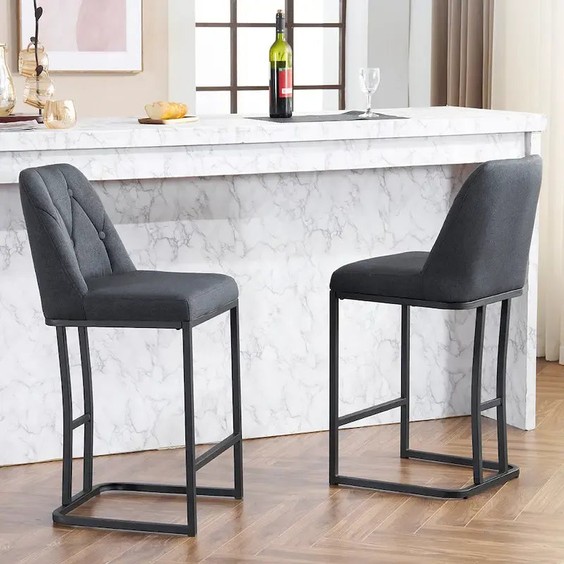 Tabourets de bar hauteur comptoir avec boutons