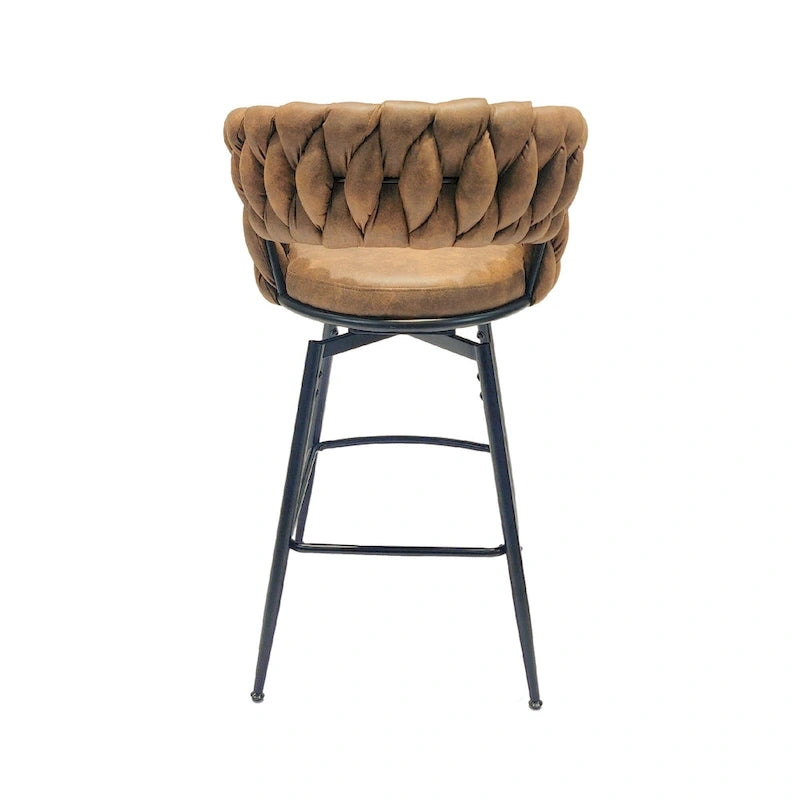 Tabouret de bar de cuisine avec dossier tissé