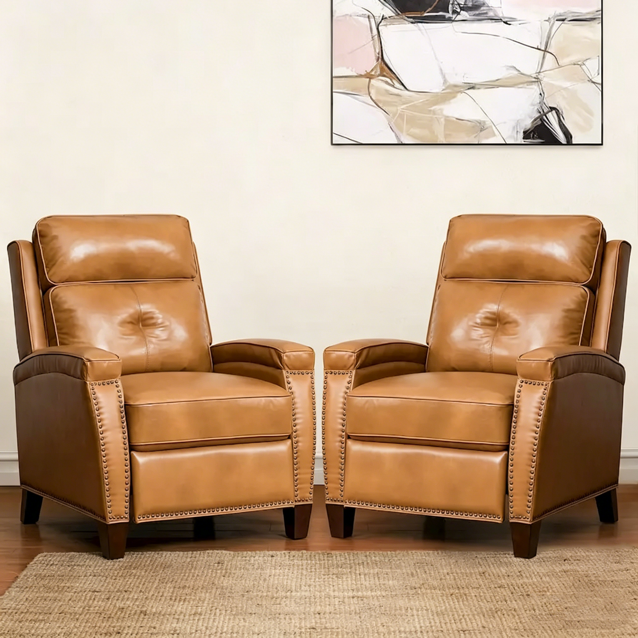 Fauteuil inclinable moderne en cuir véritable à dossier inclinable
