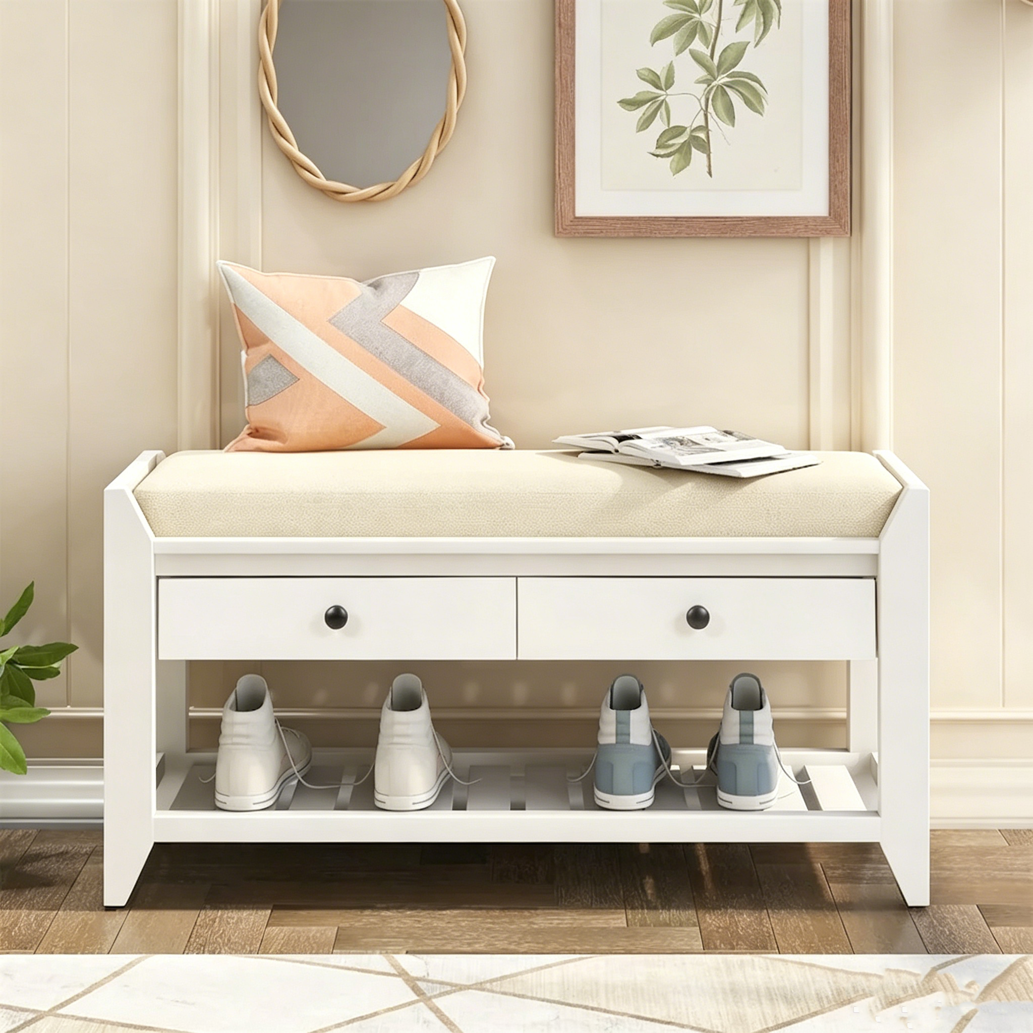 Banc de rangement multifonctionnel et range-chaussures