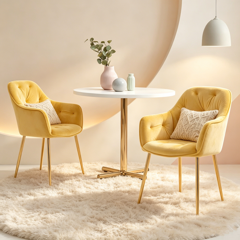 Chaises de salle à manger capitonnées