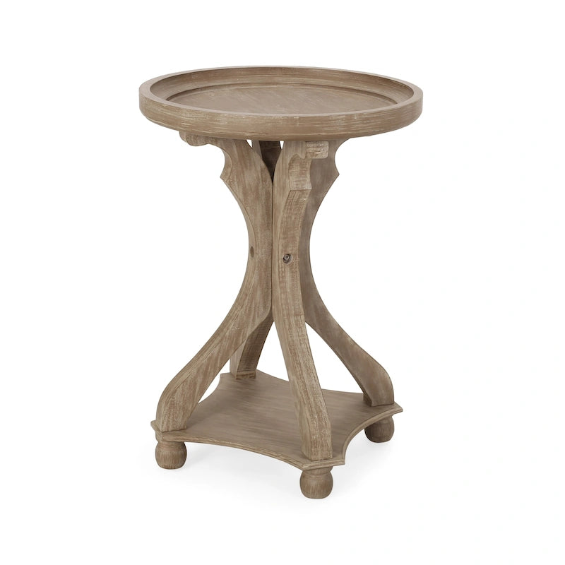 Table d'appoint ronde de style campagnard Carlo