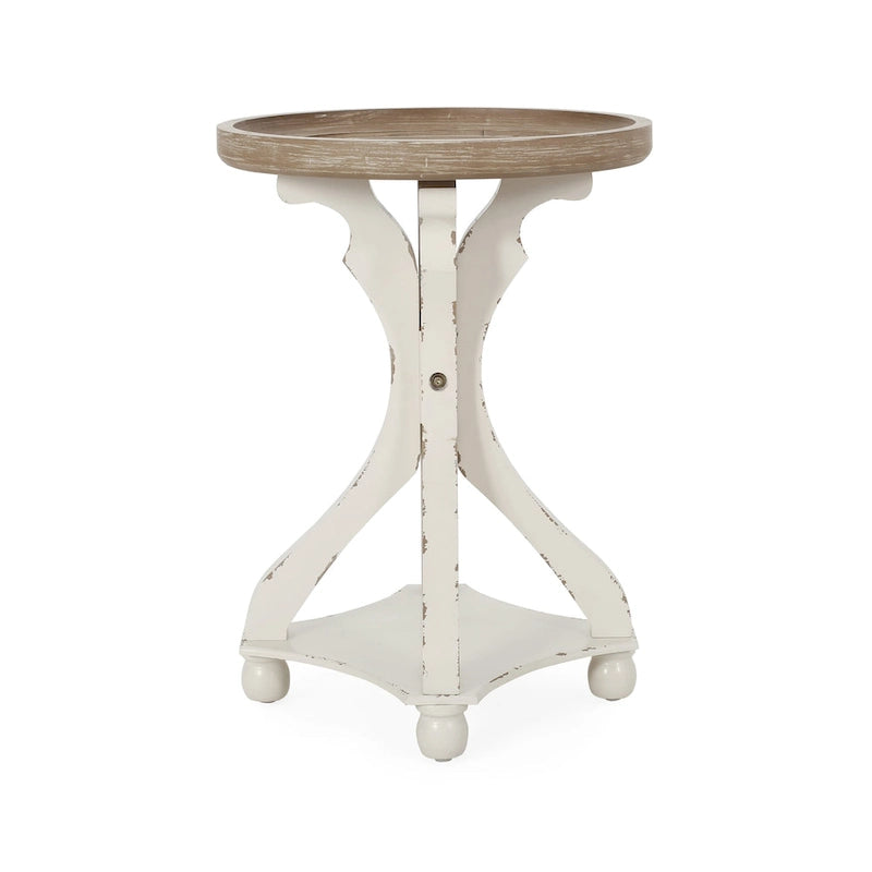 Table d'appoint ronde de style campagnard Carlo