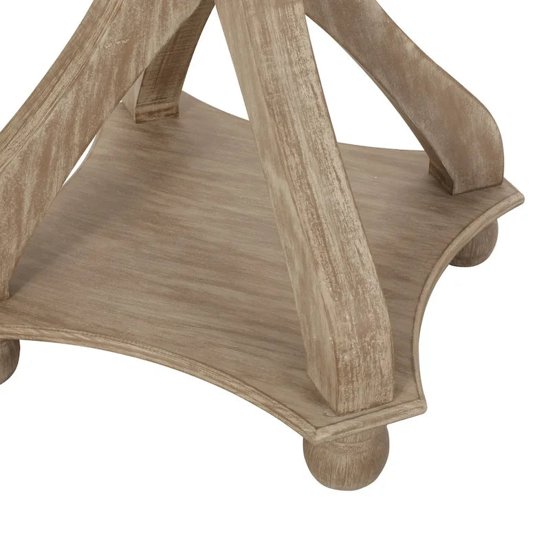 Table d'appoint ronde de style campagnard Carlo