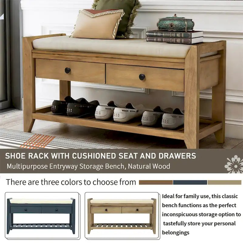 Banc de rangement multifonctionnel et range-chaussures