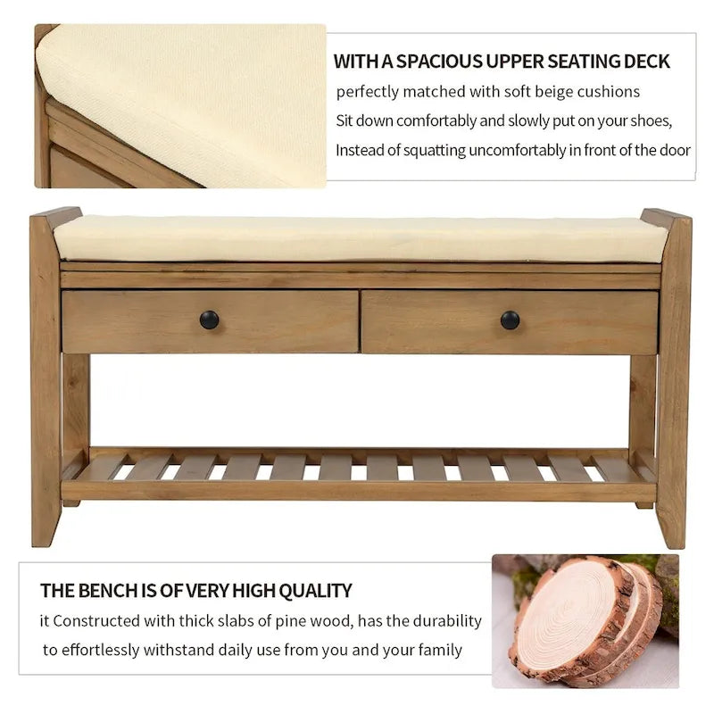 Banc de rangement multifonctionnel et range-chaussures