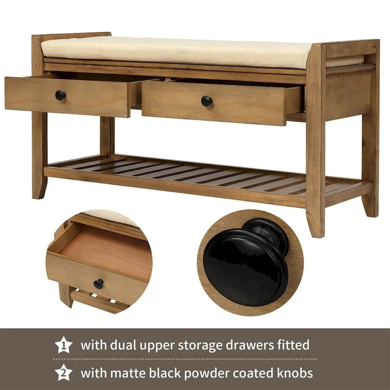 Banc de rangement multifonctionnel et range-chaussures