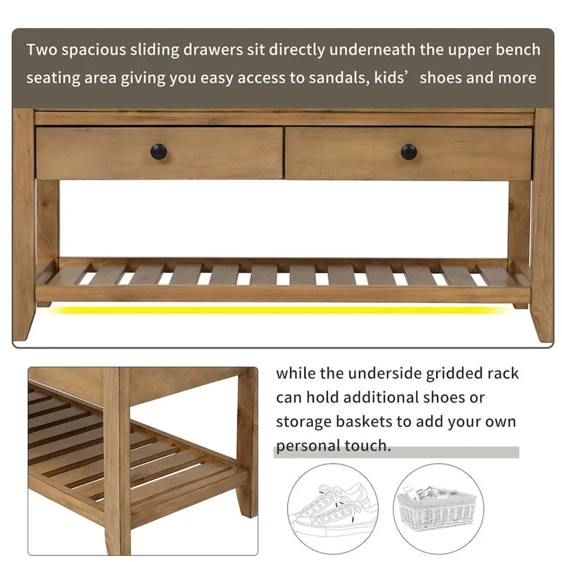 Banc de rangement multifonctionnel et range-chaussures