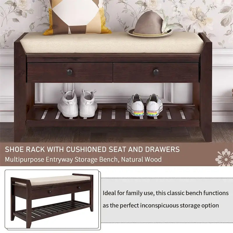 Banc de rangement multifonctionnel et range-chaussures