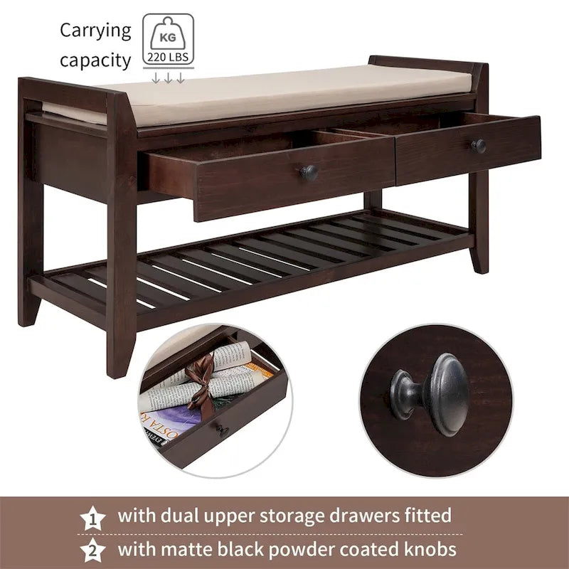 Banc de rangement multifonctionnel et range-chaussures