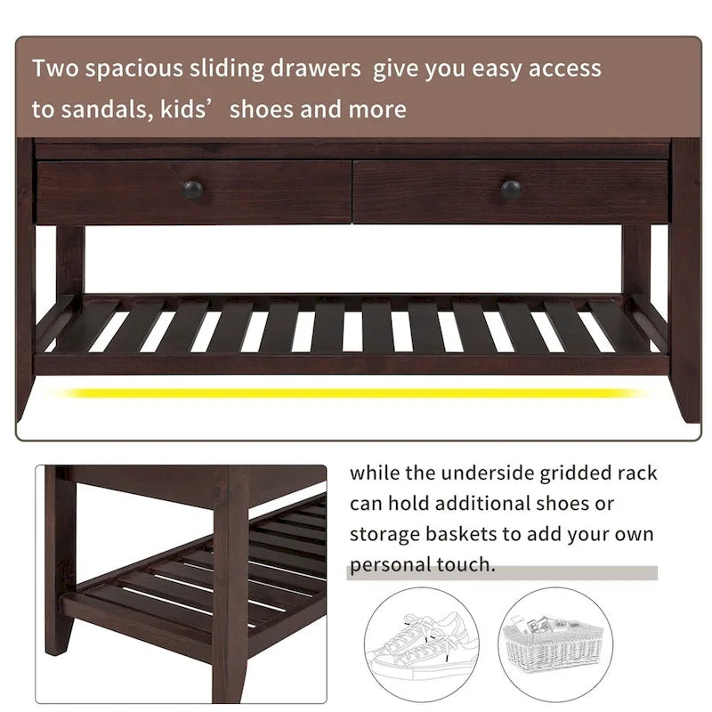 Banc de rangement multifonctionnel et range-chaussures