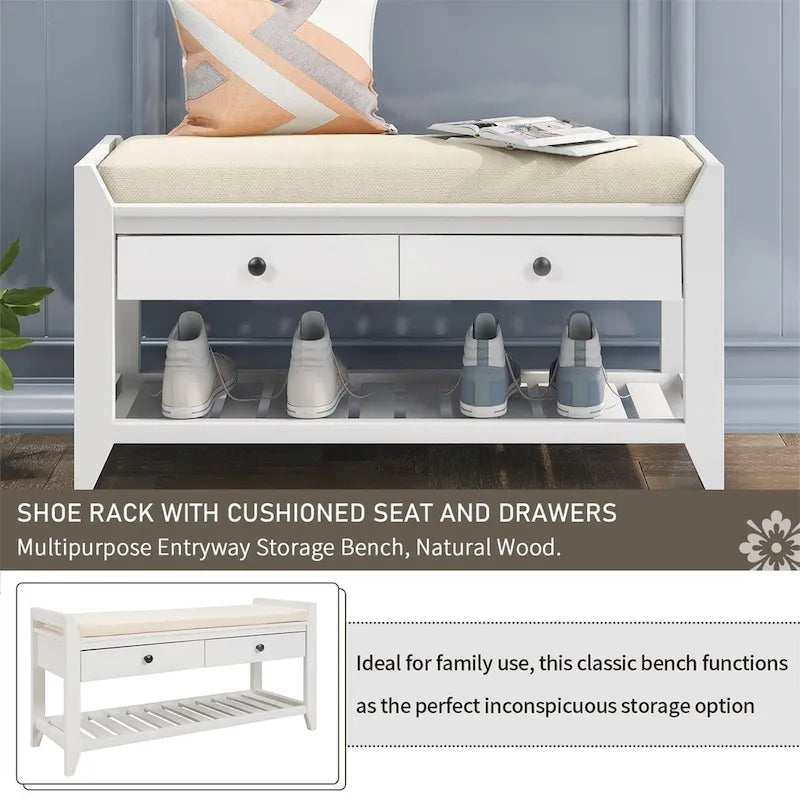 Banc de rangement multifonctionnel et range-chaussures