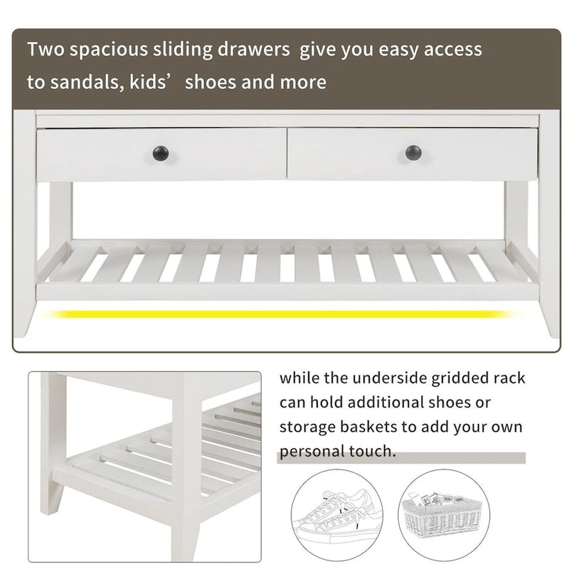 Banc de rangement multifonctionnel et range-chaussures