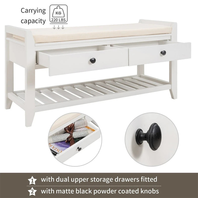 Banc de rangement multifonctionnel et range-chaussures