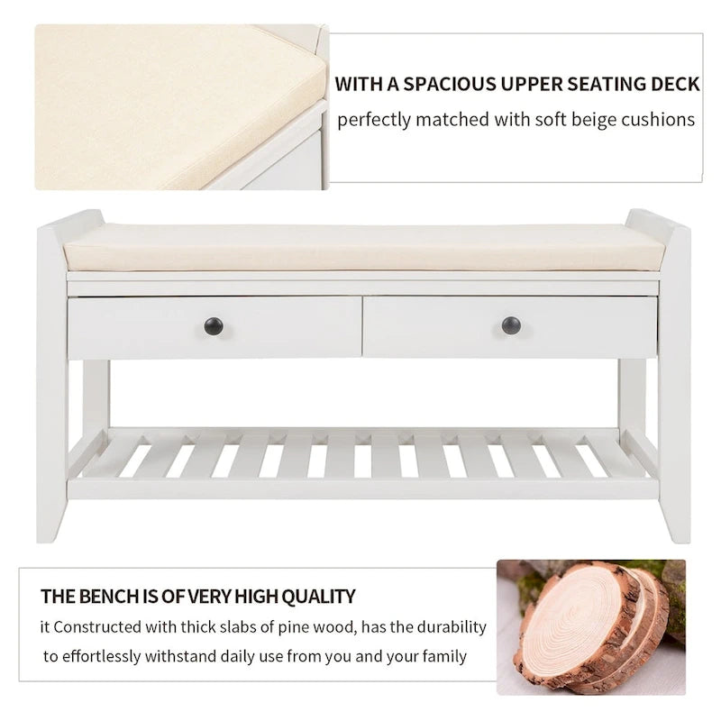 Banc de rangement multifonctionnel et range-chaussures