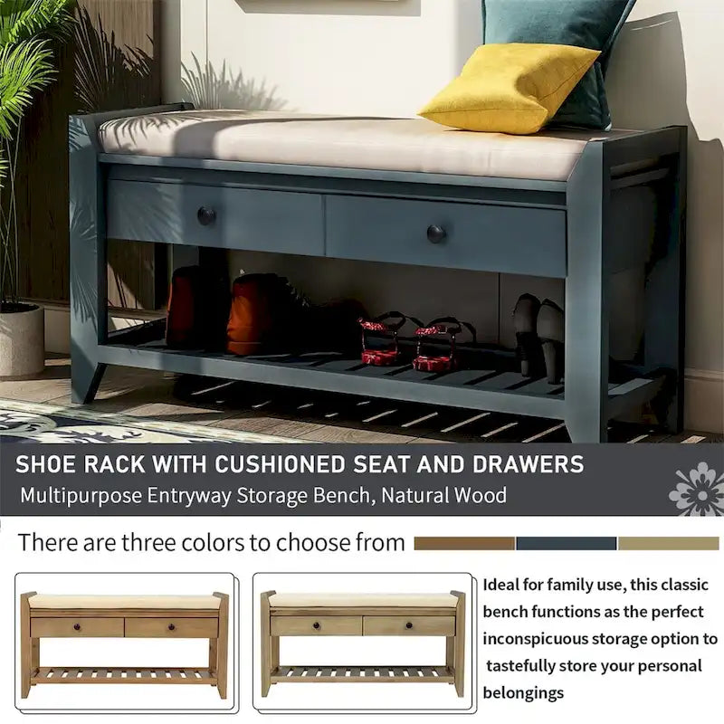 Banc de rangement multifonctionnel et range-chaussures