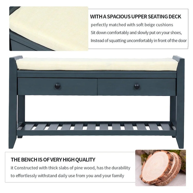 Banc de rangement multifonctionnel et range-chaussures