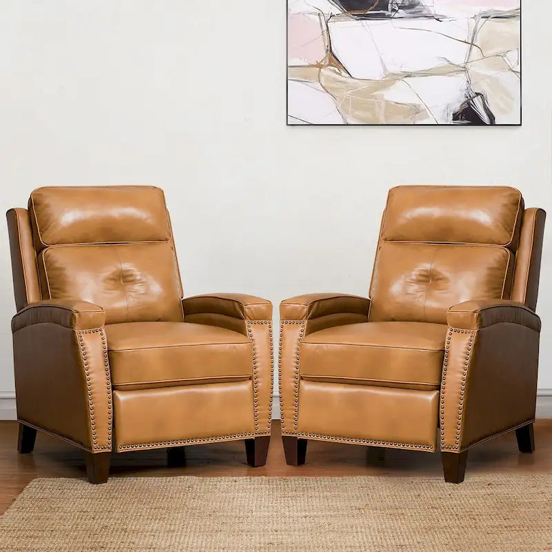 Fauteuil inclinable moderne en cuir véritable à dossier inclinable
